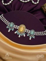Divitmat - The Heavenly Skies - Stone And Beads Hand Embroidered Neckpiece