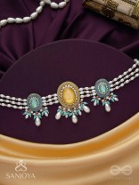 Divitmat - The Heavenly Skies - Stone And Beads Hand Embroidered Neckpiece