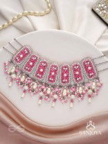 Bhavaneri- Dance In The Heaven- Pearls, Cutdana And Beads Hand Embroidered Choker Neckpiece