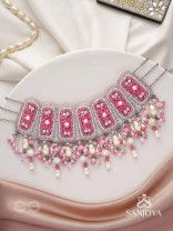 Bhavaneri- Dance In The Heaven- Pearls, Cutdana And Beads Hand Embroidered Choker Neckpiece