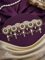 Pradavya - The Goddess Glamour - Stones, Beads And Pearls Hand Embroidered Neckpiece