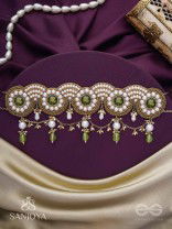 Pradavya - The Goddess Glamour - Stones, Beads And Pearls Hand Embroidered Neckpiece