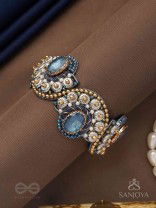 Aadhvara - The Celestial Skies - Stone And Beads Hand Embroidered Cuff Bracelet