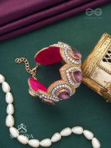 Pratijna - The Glowing Glamour - Stone, Beads And Cutdana Hand Embroidered Cuff Bracelet