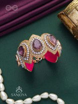 Pratijna - The Glowing Glamour - Stone, Beads And Cutdana Hand Embroidered Cuff Bracelet