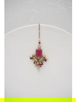 Madhudyana - Garden Of Spring - Stone And Beads Hand Embroidered Maangtika