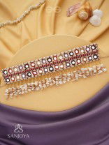 Revata - Hues Of Ocean - Mirror And Resham Hand Embroidered Neckpiece