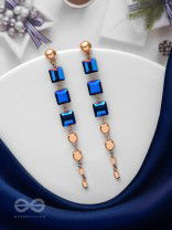 The Indigo Night- Classy Blue And Golden Earrings