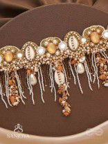 Sankhika- Coastal Gleam - Beads, Shells And Stone Hand Embroidered Neckpiece