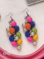 Fluffy  Flings - Statement Oxidised Earrings