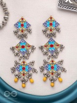 Sunny Daydreams - Statement Enamelled Oxidised Earrings