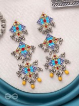 Sunny Daydreams - Statement Enamelled Oxidised Earrings