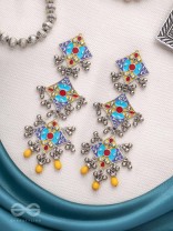 Sunny Daydreams - Statement Enamelled Oxidised Earrings