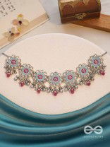 The Rosy Skies - Enamelled Oxidised Neckpiece