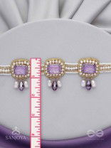 Sushtri- The Chaste Affection - Stones, Beads, Glass And Pearl Drops Hand Embroidered Choker Neckpiece