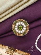 Aranyaja - Born In Forest - Beads And Stone Hand Embroidered Ring (Adjustable)