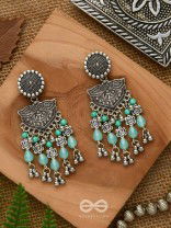 The Ocean Goddess- Glass Drops And Beads Oxidised Earrings