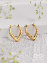 Shimmer Drops - Golden Stainless Steel Earrings With Anti-Tarnish Coating