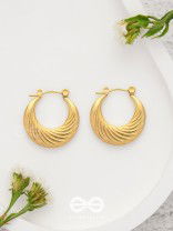 Charming Sunlight - Golden Stainless Steel Earrings With Anti-Tarnish Coating