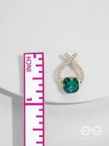 Emerald Mirage - Golden Embellished Earrings