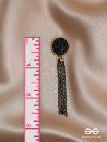 The Midnight Haze - Statement Golden & Black Earrings 