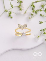The Love Sparkle - Golden Embellished Ring 