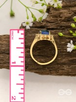 The Luminescent Loop - Golden Embellished Ring (Adjustable)