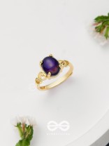 The Azure Delights - Golden Embellished Ring 