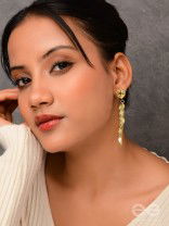 Dripping Leaves - Golden Earrings