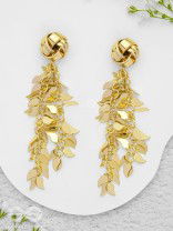 Dripping Leaves - Golden Earrings