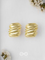 Metallic Curves - Statement Golden Earrings