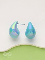 Glitter Drops - Holographic Acrylic Earrings (Light Blue)