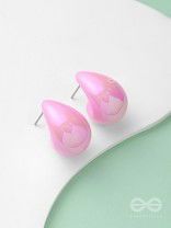 Shining Crescents - Holographic Acrylic Earrings (Light Pink)