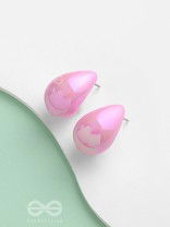 Shining Crescents - Holographic Acrylic Earrings (Light Pink)