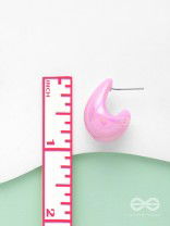 Shining Crescents - Holographic Acrylic Earrings (Light Pink)