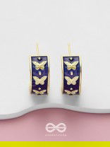 Butterfly Ballet - Golden Enamelled Earrings