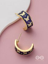 Butterfly Ballet - Golden Enamelled Earrings