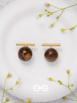 Spinning Coffee - Golden Stud Earrings