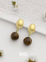 Mocha Bells - Casual Golden Earrings