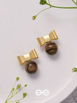 Earthy Bows - Golden Earrings