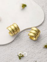 Twisted Trio - Golden Earrings