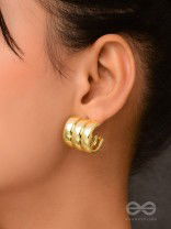 Twisted Trio - Golden Earrings