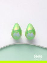 Shining Crescents - Holographic Acrylic Earrings (Green)