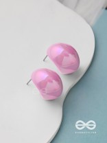 Groovy Arcs - Holographic Acrylic Earrings (Pink)
