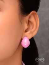 Groovy Arcs - Holographic Acrylic Earrings (Pink)