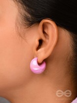 Groovy Arcs - Holographic Acrylic Earrings (Pink)