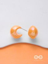 Groovy Arcs - Holographic Acrylic Earrings (Orange)