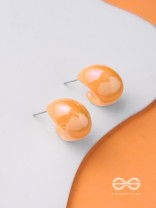 Groovy Arcs - Holographic Acrylic Earrings (Orange)