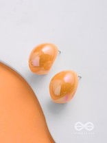Groovy Arcs - Holographic Acrylic Earrings (Orange)