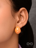 Groovy Arcs - Holographic Acrylic Earrings (Orange)